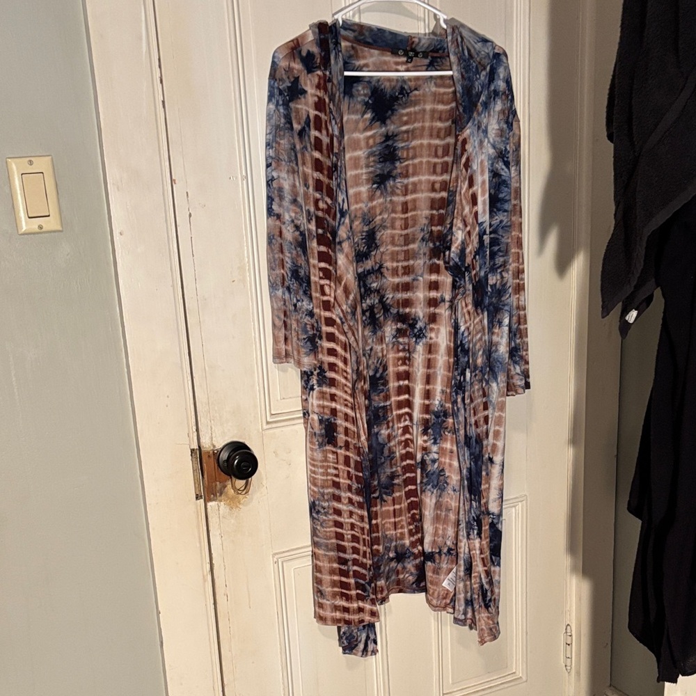 Tie-Dye Long Cardigan